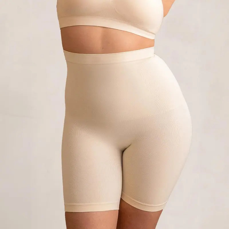 Shapermint High-Waisted Seamless Shapewear Shorts — Anti-Roll Waistband, Breathable Medium Compression