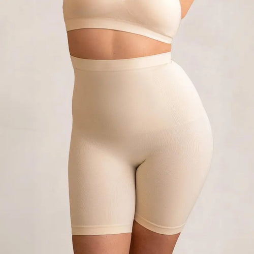 Shapermint High-Waisted Seamless Shapewear Shorts — Anti-Roll Waistband, Breathable Medium Compression