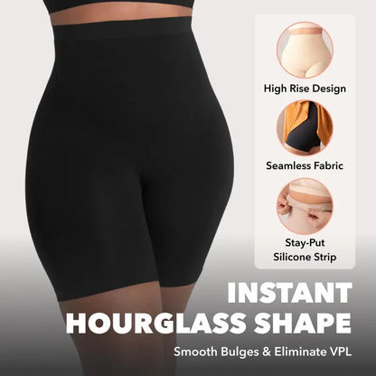 Shapermint High-Waisted Seamless Shapewear Shorts — Anti-Roll Waistband, Breathable Medium Compression