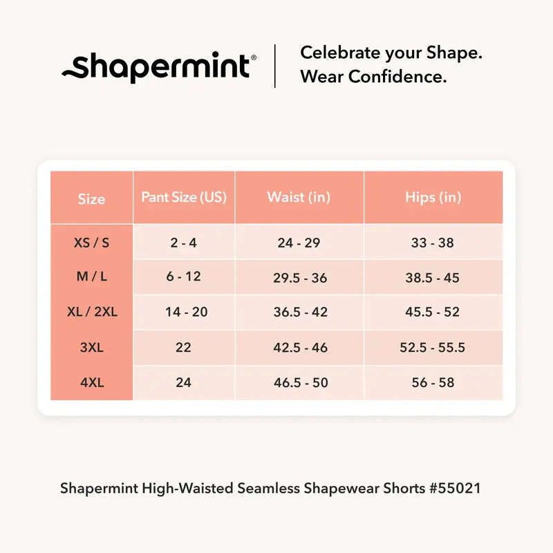 Shapermint High-Waisted Seamless Shapewear Shorts — Anti-Roll Waistband, Breathable Medium Compression