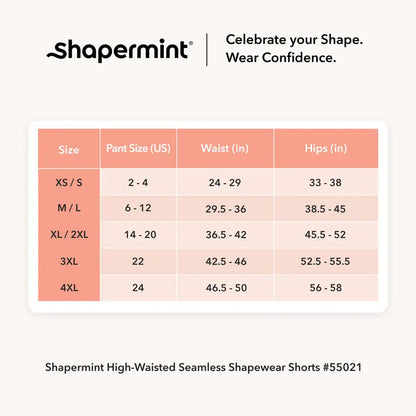 Shapermint High-Waisted Seamless Shapewear Shorts — Anti-Roll Waistband, Breathable Medium Compression